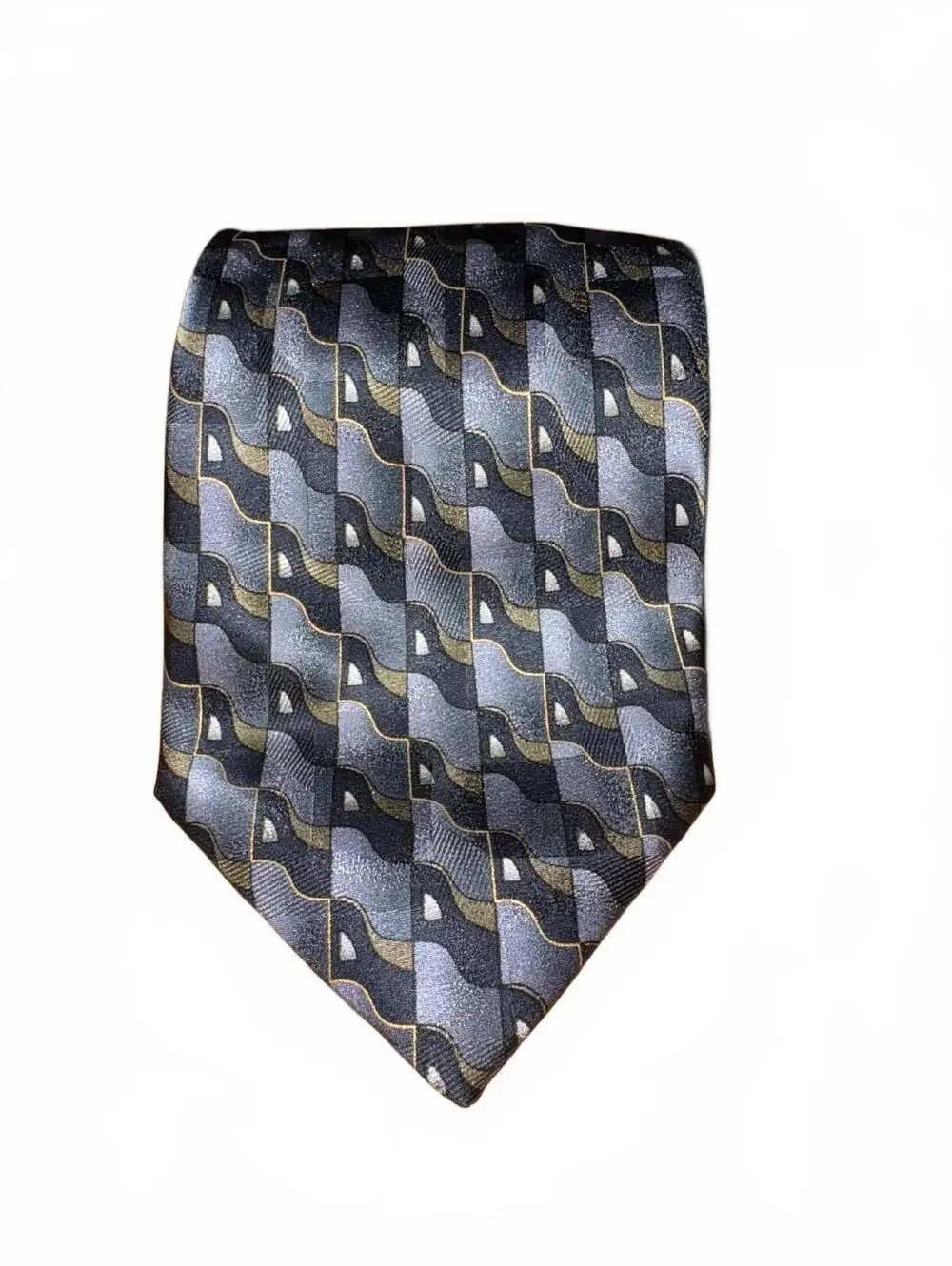 Facets geometric pattern 100% silk tie new with tags
